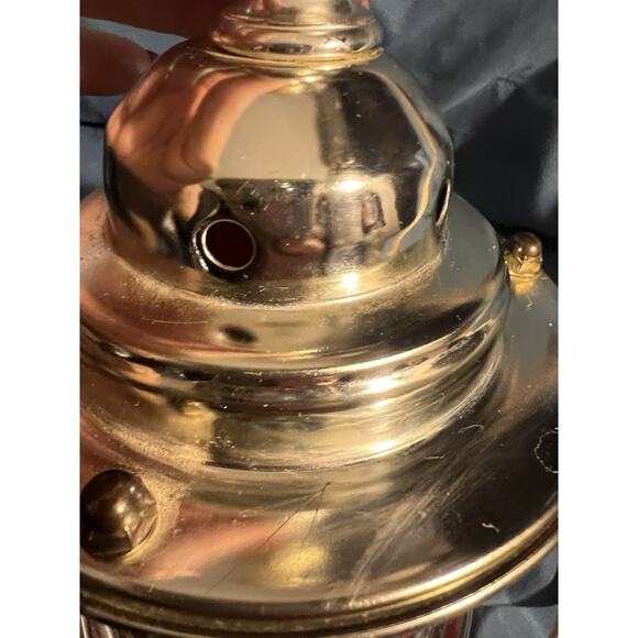 VTG Underwriters Laboratories 1970's Nautical Brass An Glass Lamp Boat Red 3way - Picture 11 of 16